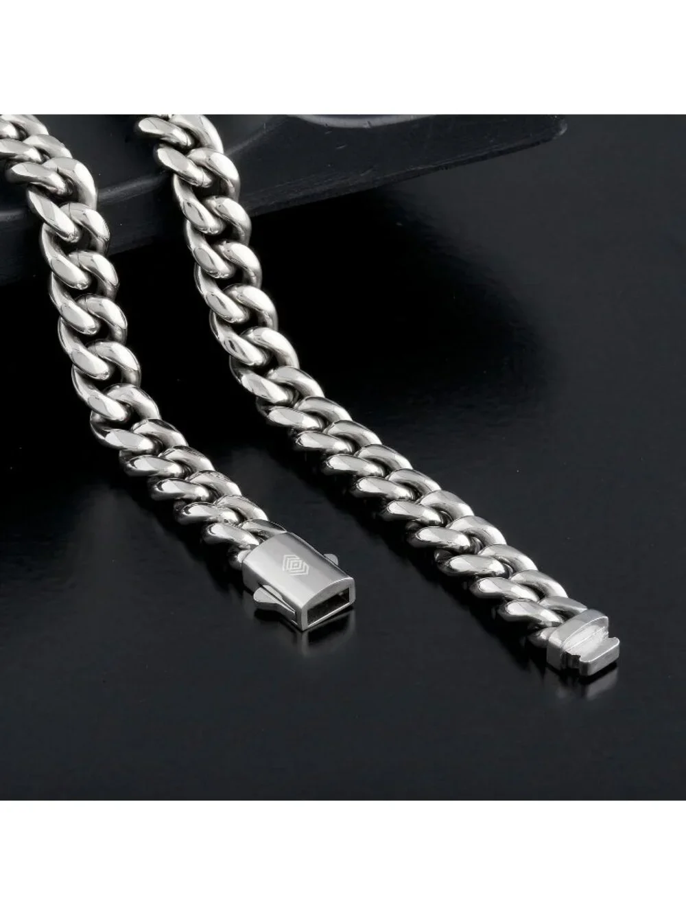 Men's Silver 8mm Cuban Link Chain 316l Stainless Steel 18k Gold Plated Gift